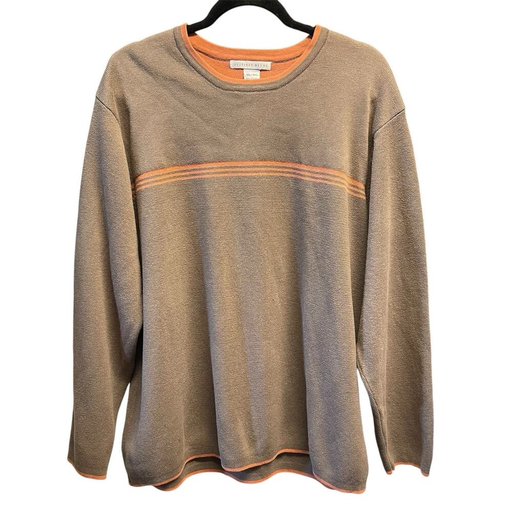 Geoffrey Beene Sweater Mens Size XXL Brown Crew Neck